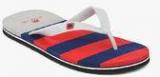 Woodland Light Grey Striped Flip Flops Men