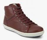 Woodland Maroon Casual Sneakers Women