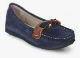 Woodland Navy Blue Moccasins Women