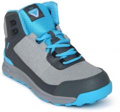 361 Degree Grey Synthetic Mid Top Trekking Shoes women