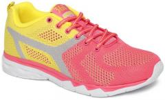 361 Degree Pink & Yellow Performance Running Shoes women