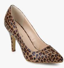 Addons Brown Animal Print Stilettos women