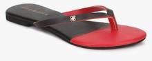 Addons Contrast Black Flip Flops women