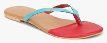 Addons Contrast Blue Flip Flops women