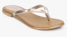 Addons Golden Flip Flops women