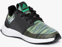 Adidas Black/Green Running Shoes girls