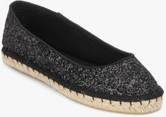 Aldo Umalecia Black Glitter Espadrille Belly Shoes women