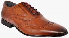 Allen Cooper Tan Leather Regular Brogues Shoes men