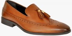 Allen Cooper Tan Slip On Formal Shoes men