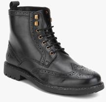 Allen Solly Black Brogue Boots men