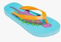 Arugam Bay Dino Orange Flip Flops girls