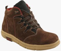 Bacca Bucci Brown Leather Mid Top Trekking Shoes men