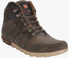 Bacca Bucci Brown Mid Top Trekking Shoes men