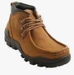 Bacca Bucci Tan Leather Mid Top Trekking Shoes Men