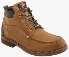 Bacca Bucci Tan Mid Top Trekking Shoes men