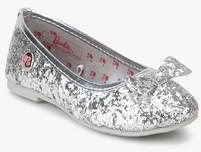 Barbie Glitter Mary Jane Bow Silver Belly Shoes girls