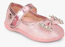 Barbie Pink Glitter Mary Jane Bow Belly Shoes girls