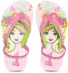 Barbie Pink Printed Thong Flip Flops girls