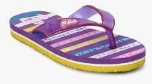 Barbie Purple Striped Flip Flops girls