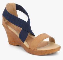 Bata Block Navy Blue Wedges women