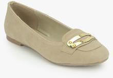 Bata Metallic Beige Belly Shoes women