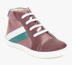 Beanz Pink Leather Mid Top Sneakers Boys