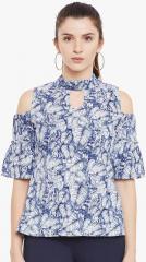 Belle Fille Blue Printed Blouse women