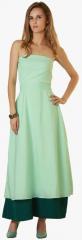 Belle Fille Green Colored Solid Off Shoulder Dress women