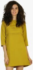 Belle Fille Green Solid Shift Dress women