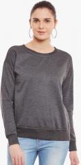 Belle Fille Grey Solid Sweatshirt women