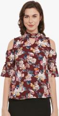 Belle Fille Maroon Printed Blouse women