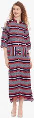 Belle Fille Multicoloured Striped Maxi Dress women