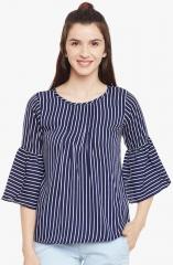 Belle Fille Navy Blue Striped Blouse women