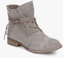 Bugatti Karla Flat Boots Beige Ankle Length Boots women