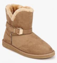 Carlton London Ankle Length Tan Snug Boots women