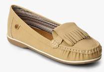 Carlton London Beige Fringes Moccasins women