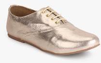 Carlton London Beige Metallic Lifestyle Shoes women