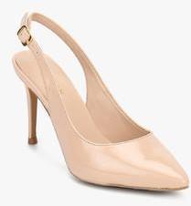 Carlton London Beige Sling Back Stilettos women