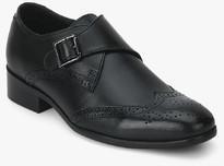 Carlton London Black Brogue Buckled Formal Shoes men