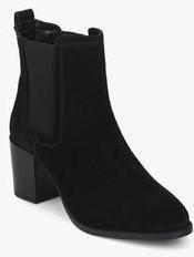 Carlton London Black Chelsea Ankle Length Boots women