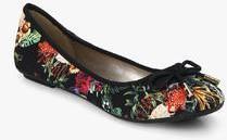 Carlton London Black Floral Belly Shoes women