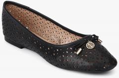 Carlton London Black Laser Cut Belly Shoes women