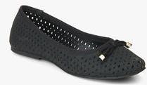 Carlton London Black Lazer Cut Belly Shoes women