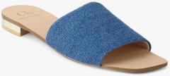 Carlton London Blue Solid Sliders women