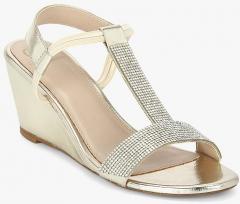 Carlton London Gold Solid Sandals women