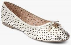 Carlton London Golden Laser Cut Belly Shoes women