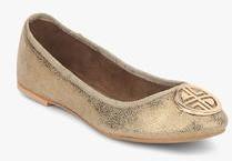 Carlton London Golden Metallic Belly Shoes women