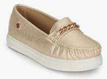 Carlton London Golden Metallic Moccasins women