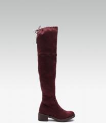 Carlton London Maroon High Top Solid Heeled Boots women