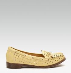 Carlton London Mustard Yellow Cut Out Loafers women